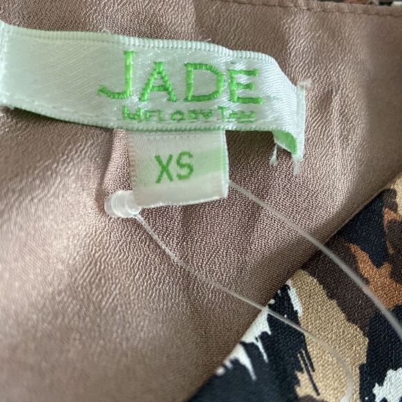 Jade by Melody Tam Leopard Shift Dress Size XS 3/4 Flaired Ruffle Sleeves NWT - Picture 4 of 8